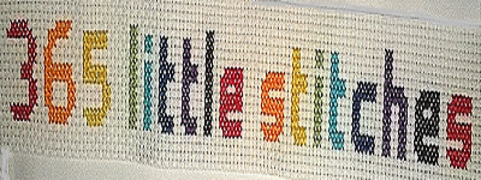 365 little stitches  1 cross stitch design a day, for 365 days, aiming to  raise £2500 for 5 Hull and East Yorkshire based charities